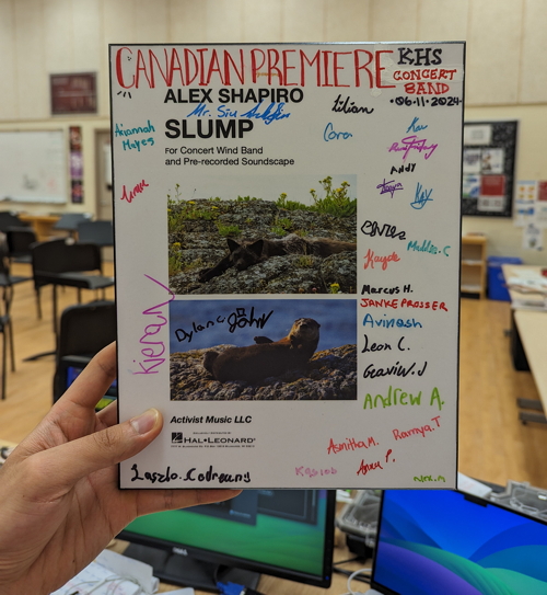 Signed SLUMP cover from Keswick HS students